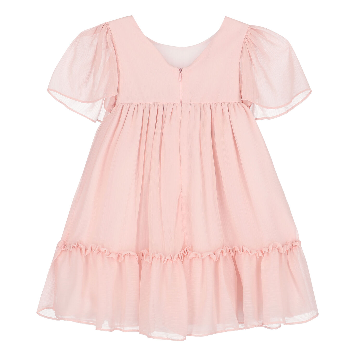 Girls Pink Chiffon Dress, 3, hi-res
