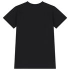 Girls Black Logo Dress, 2, hi-res