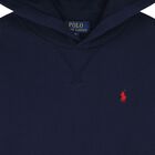 Boys Navy Blue Logo Hooded Top, 1, hi-res