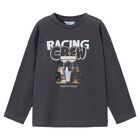 Boys Grey Formula 1 Car Long Sleeve Top, 3, hi-res