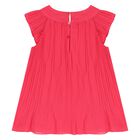 Younger Girls Pink Pleated Chiffon Dress, 1, hi-res