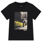 Boys Black Logo T-Shirt, 3, hi-res
