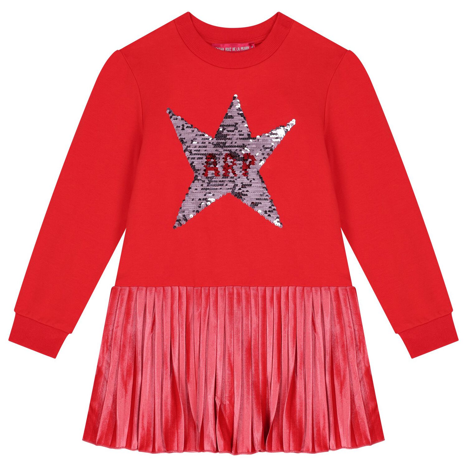 Girls Red Sequin Star Dress, 1, hi-res image number null
