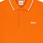 Boys Orange Logo Polo Shirt, 3, hi-res