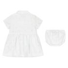 Baby Girls White Logo Dress Set, 1, hi-res