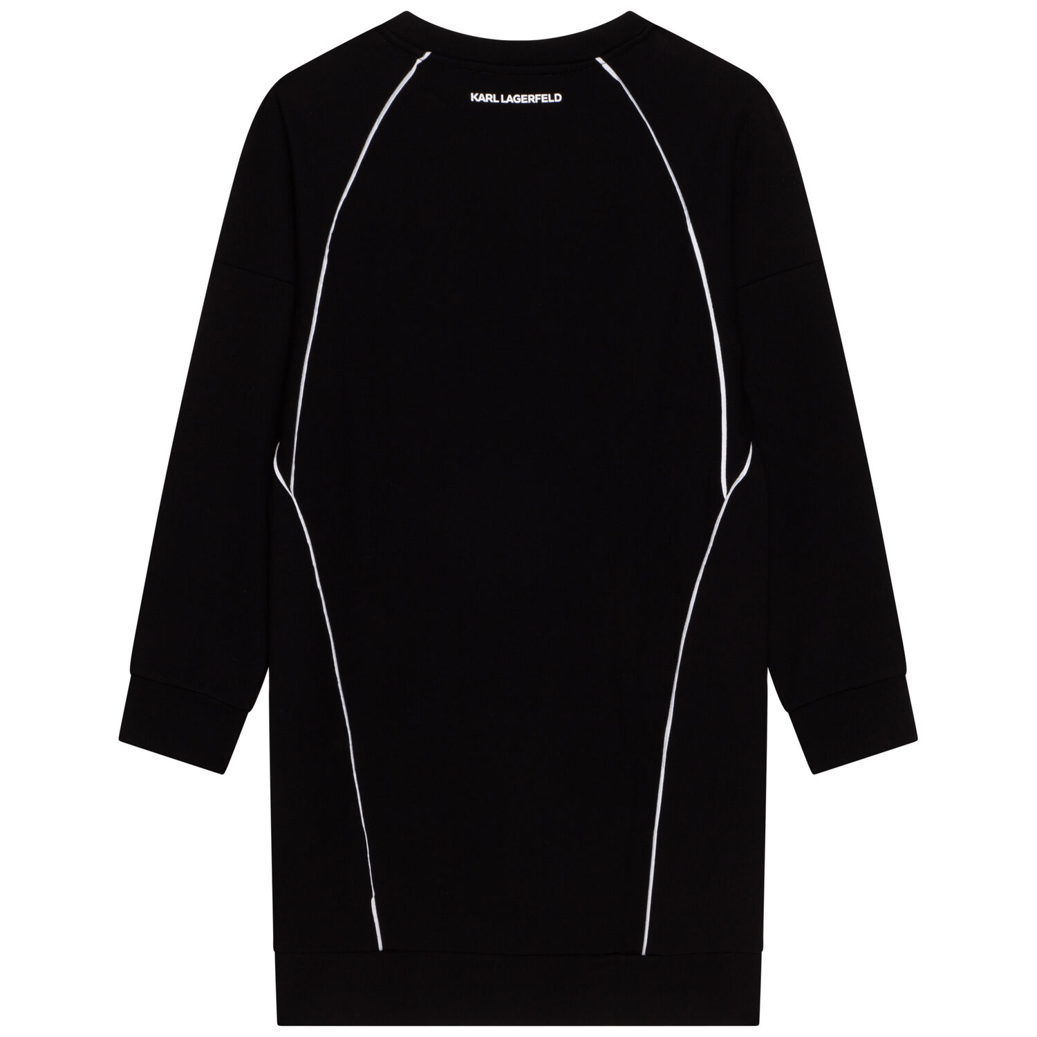 Girls Black Logo Sweatshirt Dress, 2, hi-res