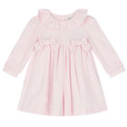 Baby Girls Pink Ruffled Dress, 1, hi-res