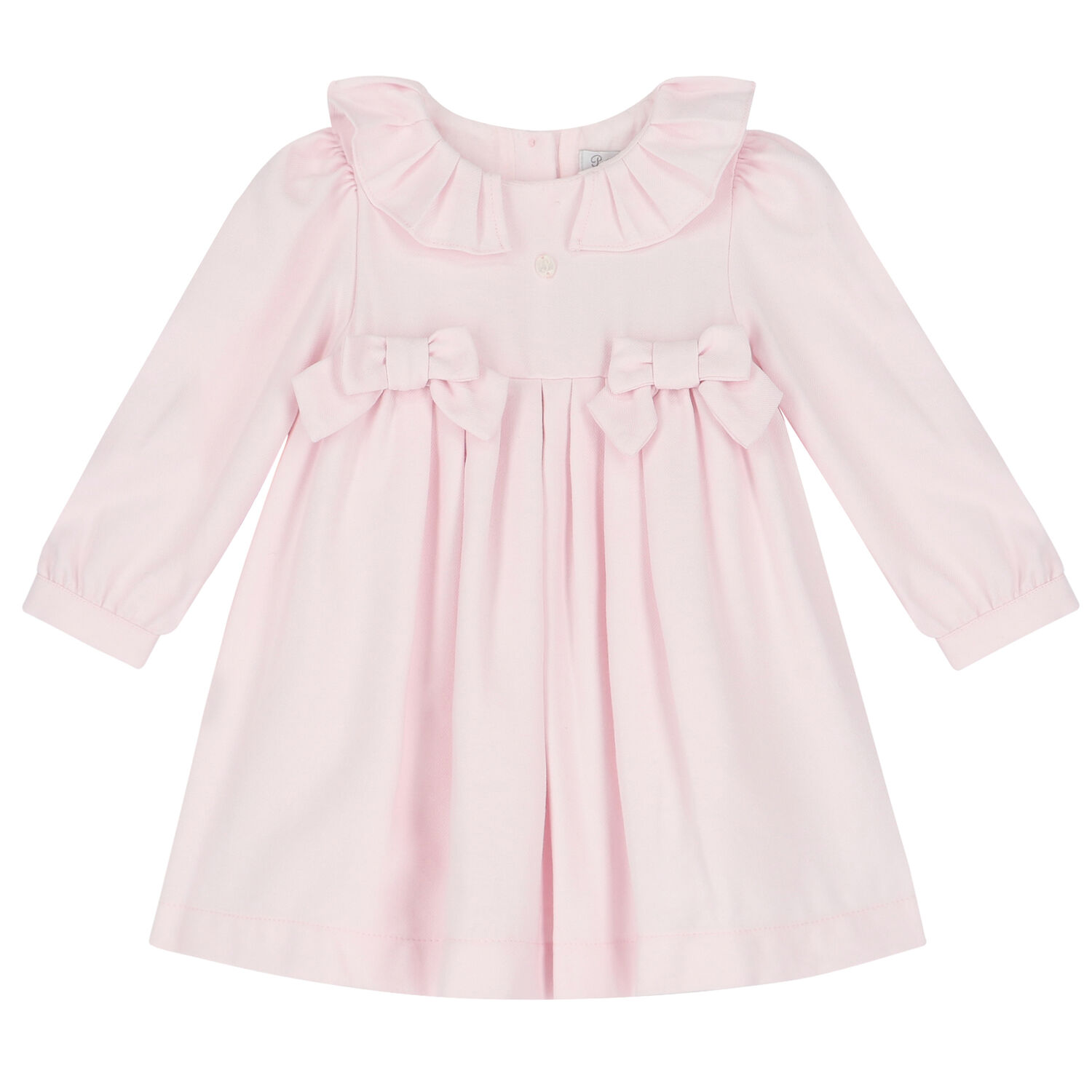 Baby Girls Pink Ruffled Dress, 1, hi-res