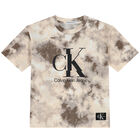 Boys Beige Tie-Dye Logo T-Shirt, 1, hi-res