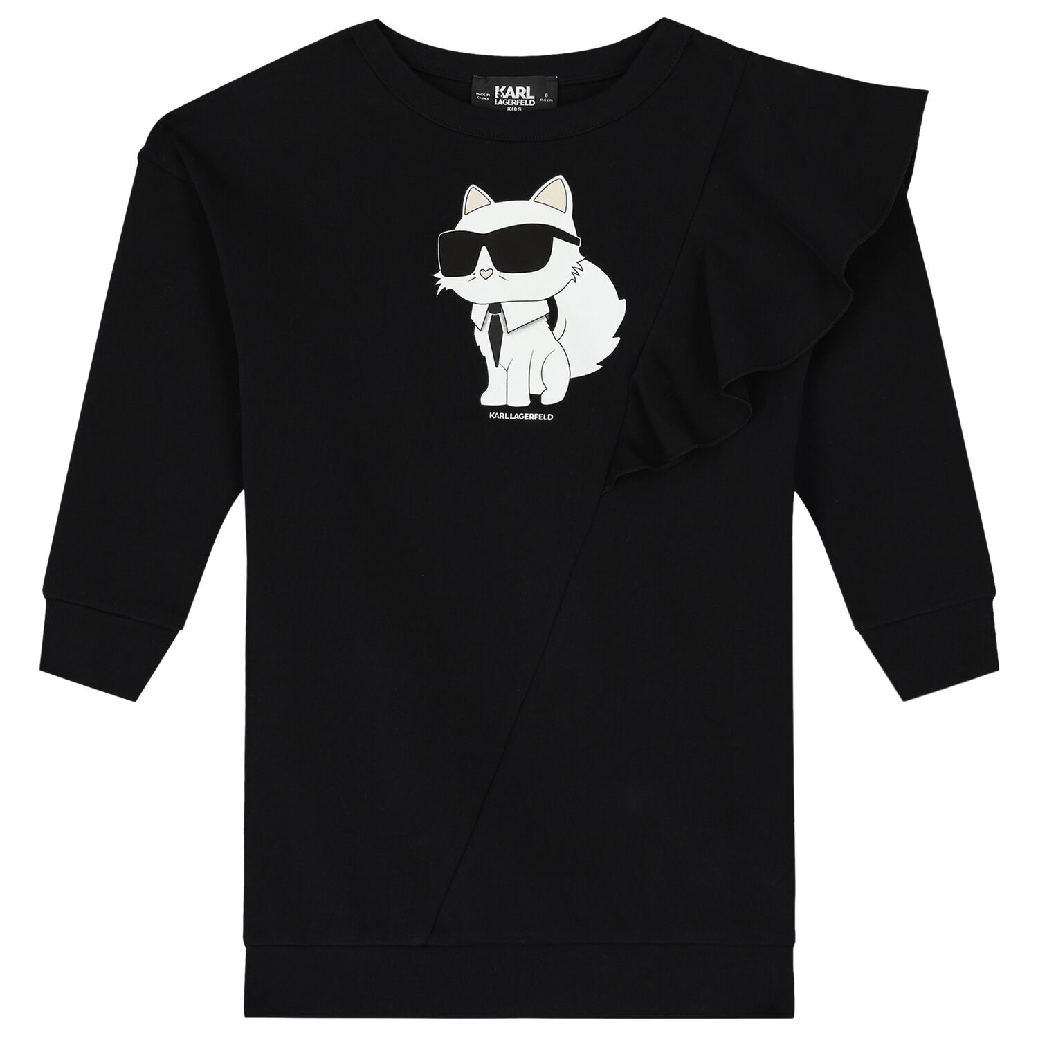 Girls Black Choupette Dress, 1, hi-res