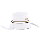 Baby Boys White Logo Hat, 1, hi-res
