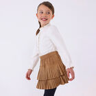 Girls Beige Pleated Skirt, 1, hi-res