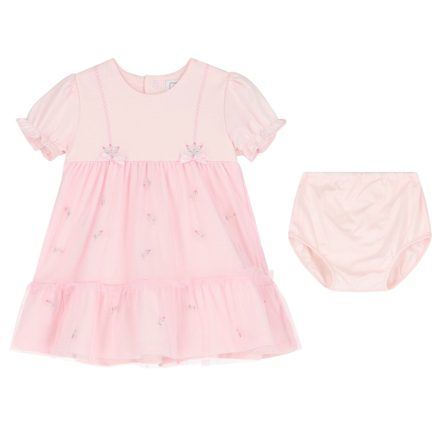 Baby Girls Pink Tulle Dress Set, 1, hi-res image number null