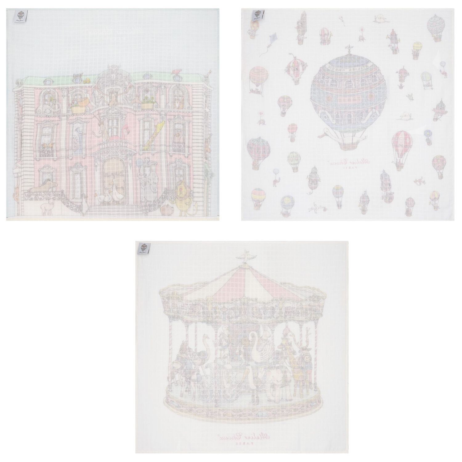 Baby Girls White & Pink Signature Carrés Gift Set, 1, hi-res