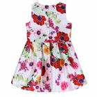 Girls White Printed Dress, 1, hi-res