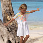 Girls White Embroidered Beach Dress, 1, hi-res