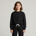 Girls Black Logo Sweatshirt, 1, hi-res
