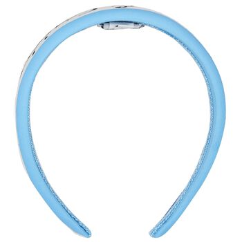 Girls White & Blue Logo Padded Headband