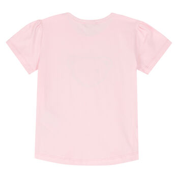 Girls Pink Teddy T-Shirt