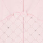 Baby Girls Pink Bow Babygrow, 1, hi-res