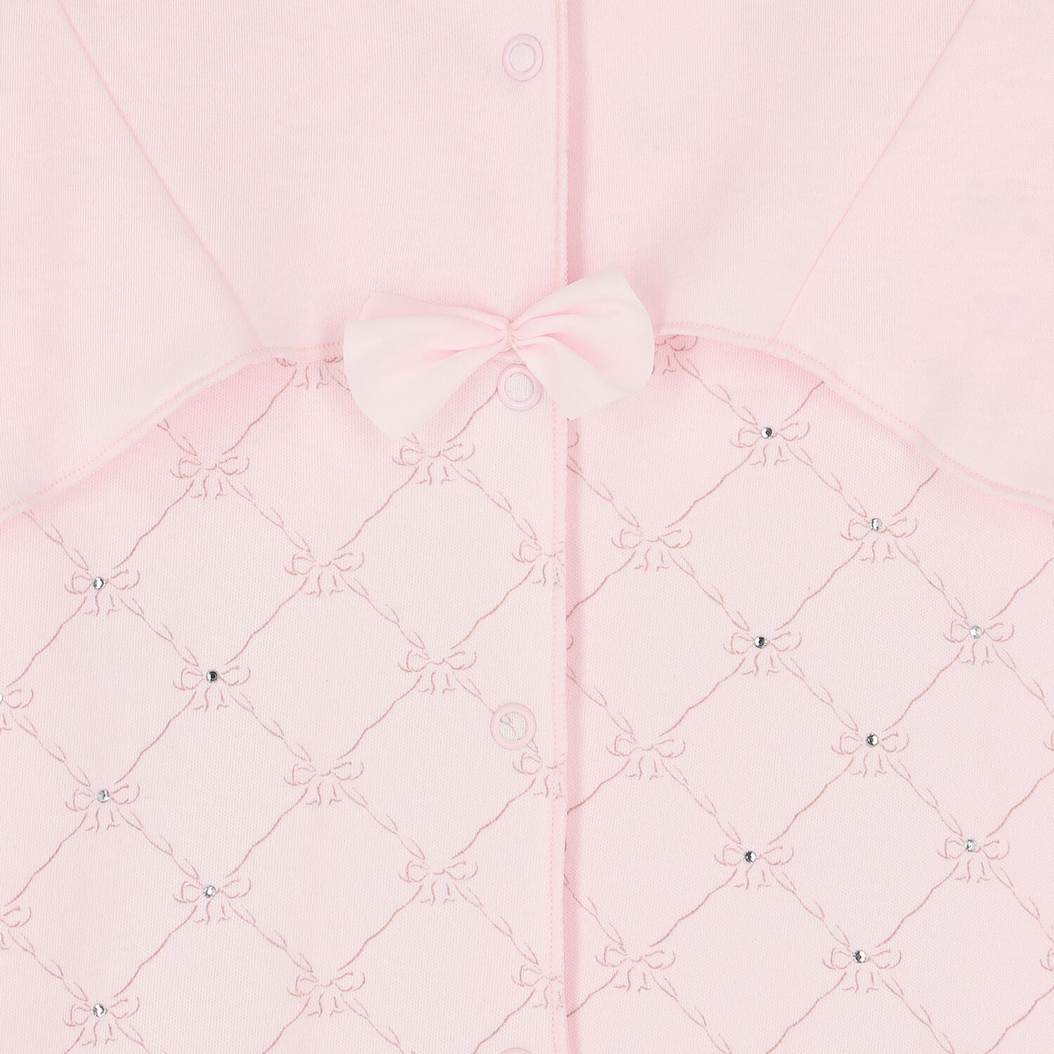 Baby Girls Pink Bow Babygrow, 1, hi-res