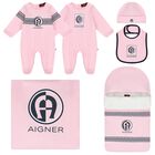 Baby Girls Pink Logo Baby Set, 1, hi-res