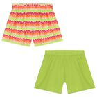 Girls Green & Pink Shorts ( 2-Pack ), 1, hi-res