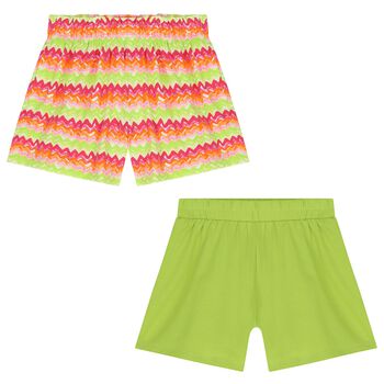 Girls Green & Pink Shorts ( 2-Pack )