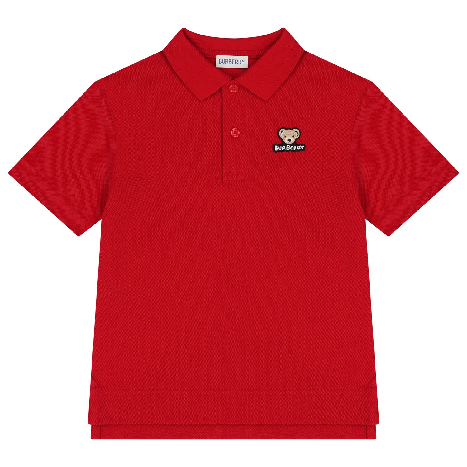 Boys Red Teddy Bear Polo Shirt, 1, hi-res