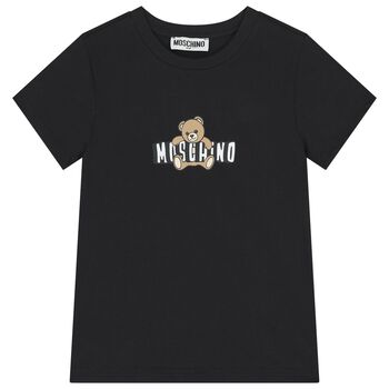 Black Teddy Bear Logo T-Shirt
