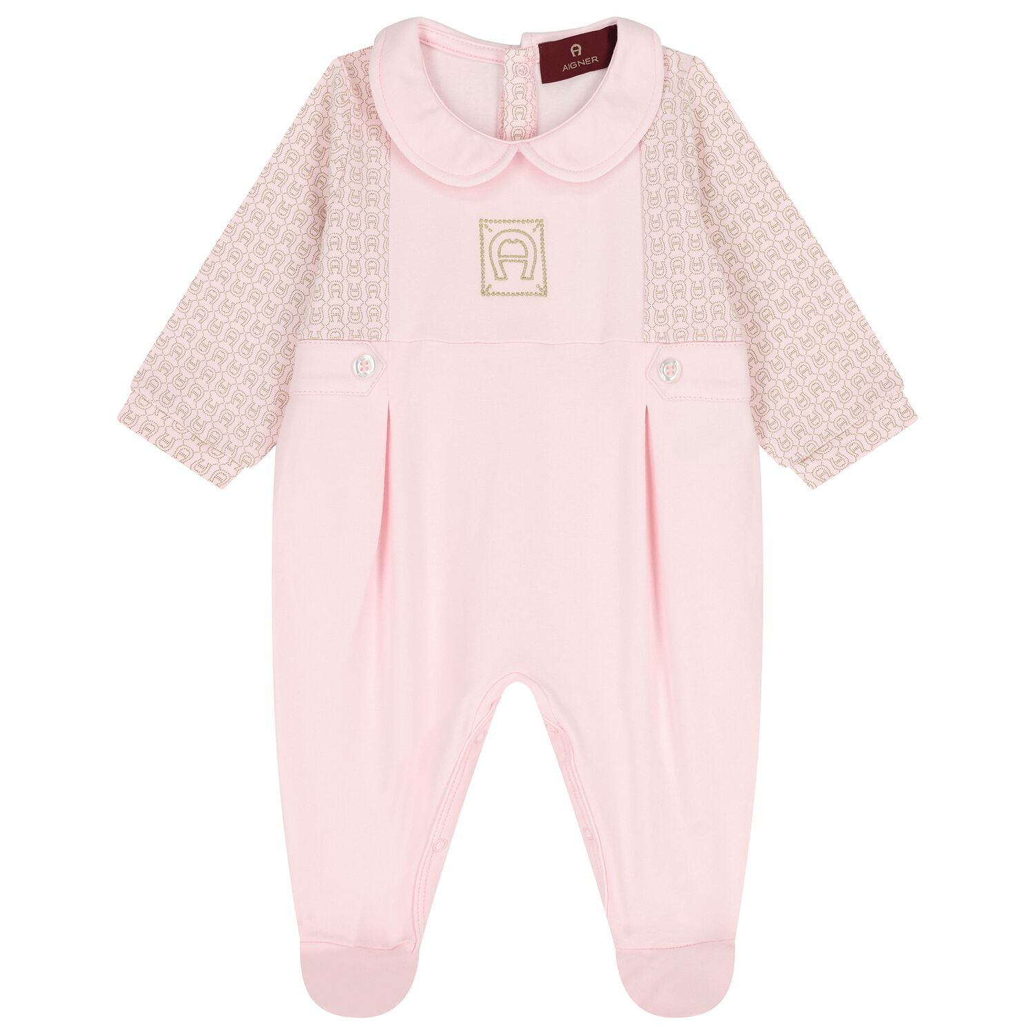 Baby Girls Pink Logo Babygrow, 3, hi-res