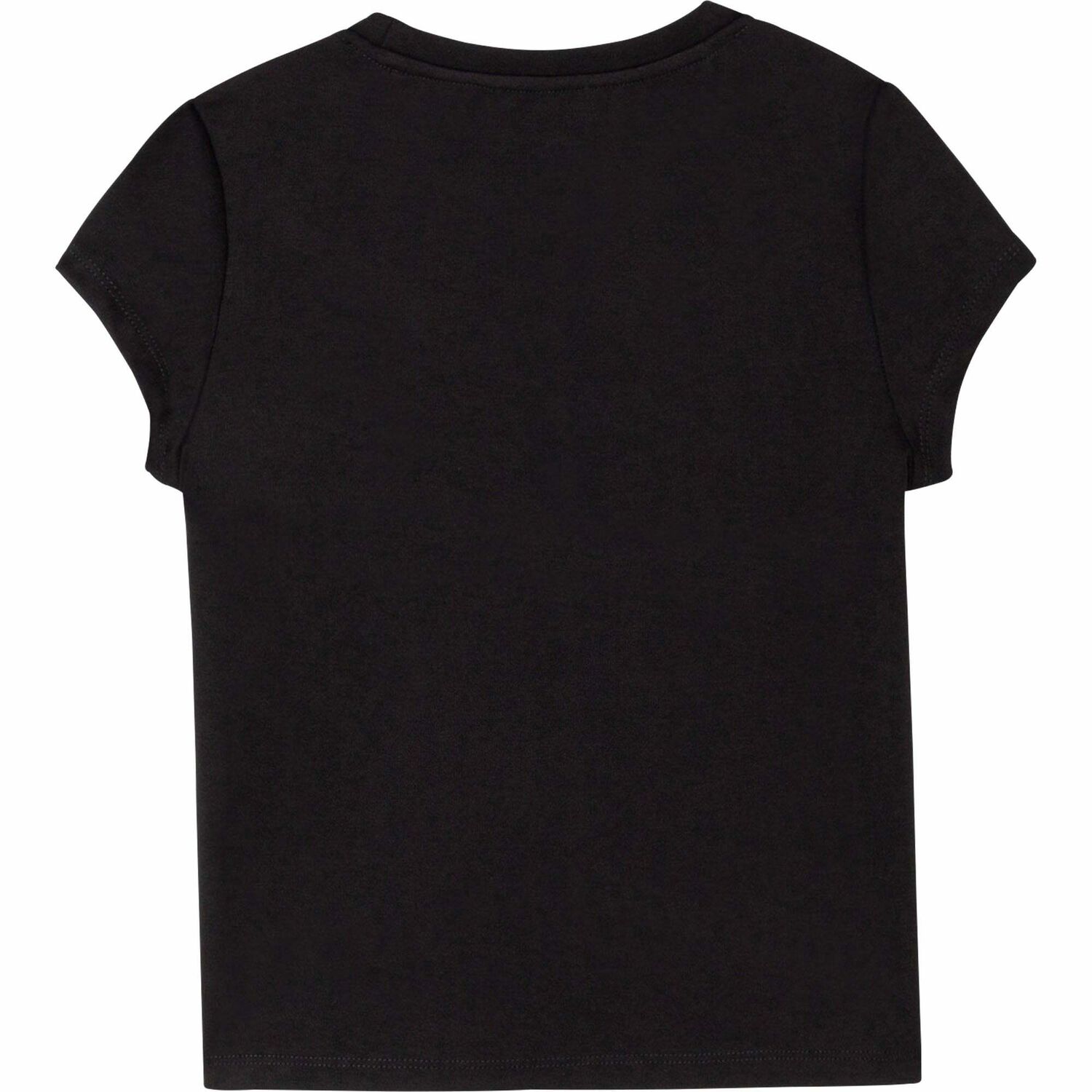 Girls Black Mesh Logo Top, 1, hi-res