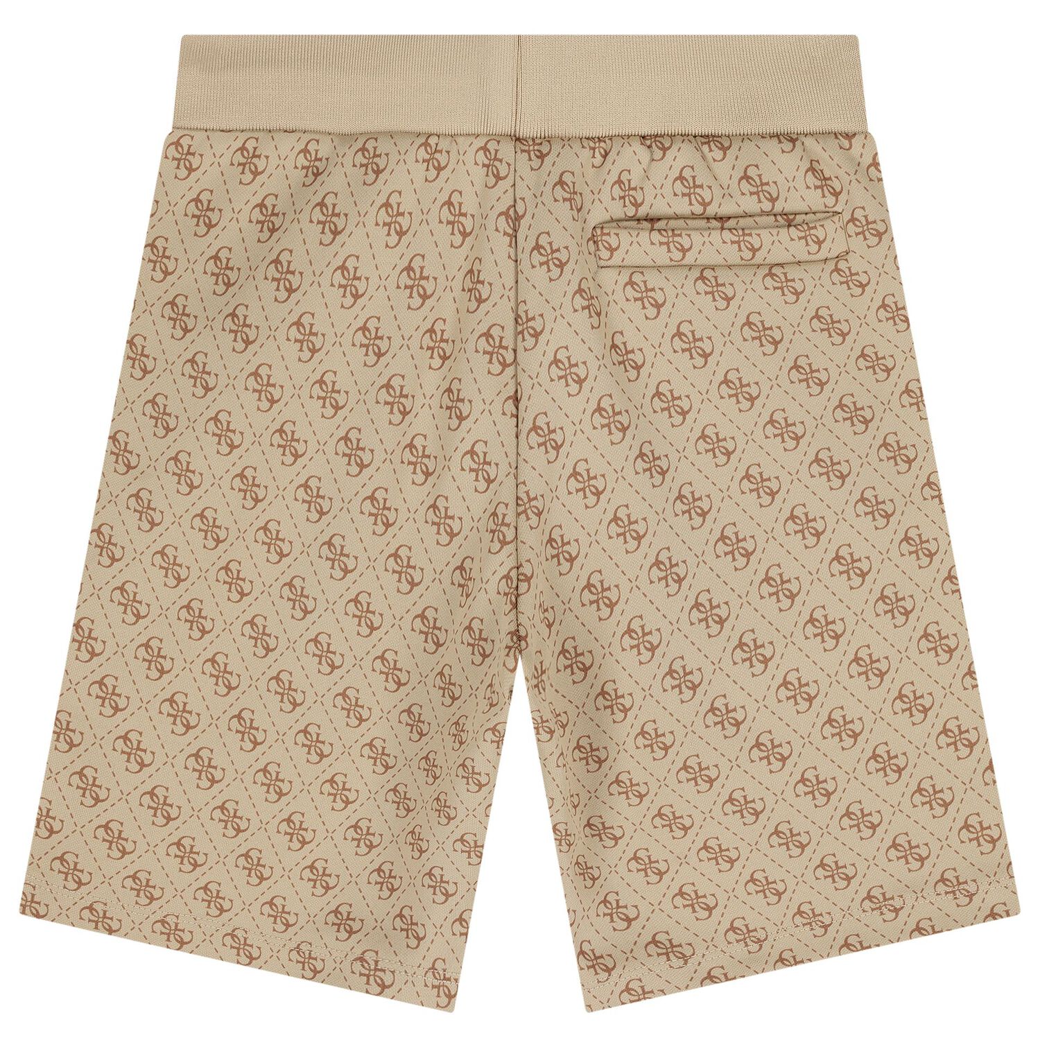 Boys Beige Logo Shorts, 1, hi-res