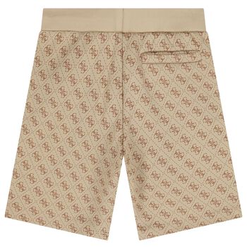 Boys Beige Logo Shorts