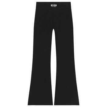 Girls Black Logo Leggings