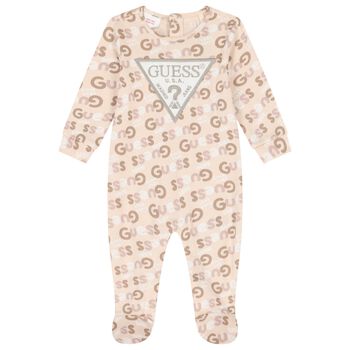 Baby Girls Pink Logo Babygrow