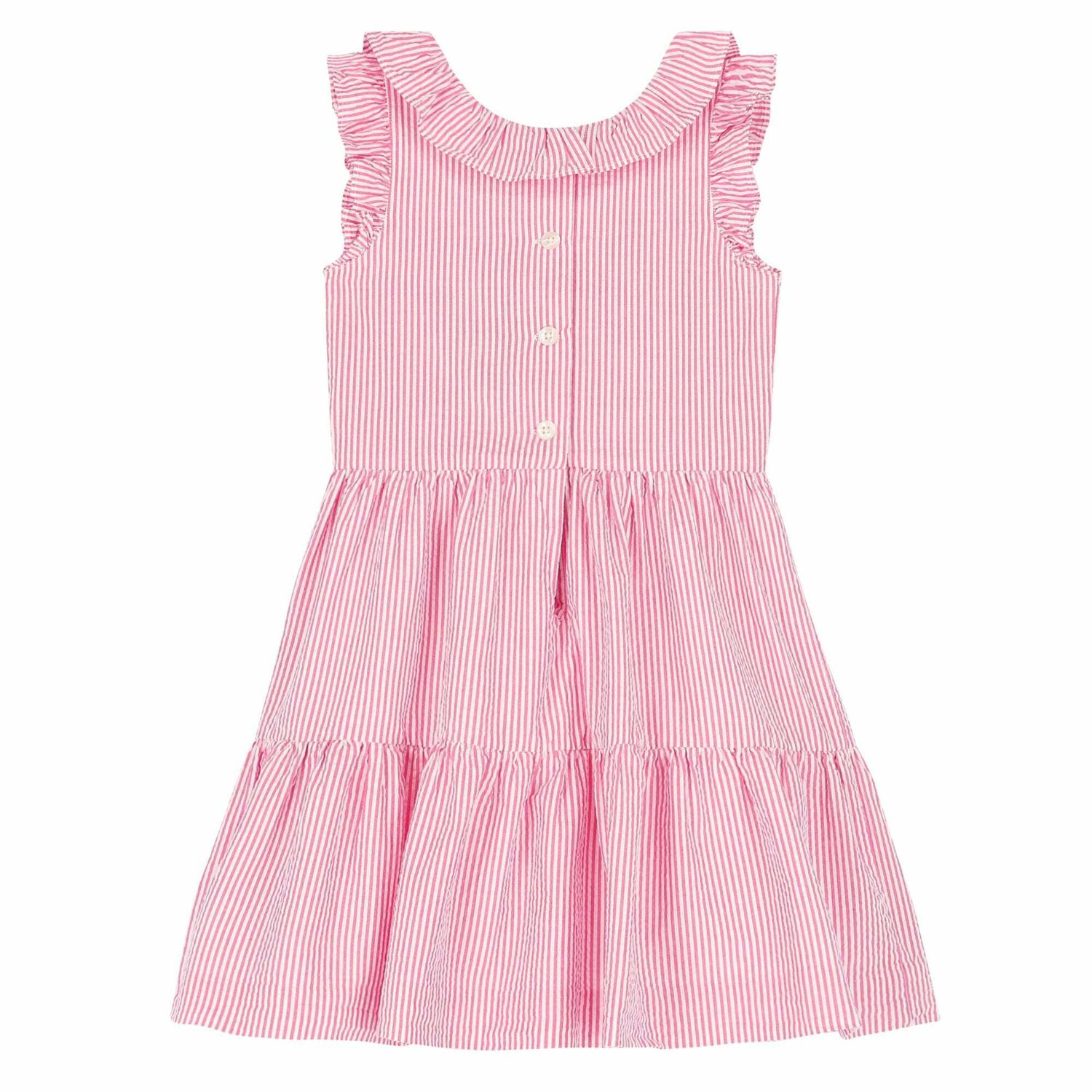 Girls Pink Striped Dress, 1, hi-res