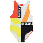 Girls Multi-Colored Logo Swimsuit, 1, hi-res