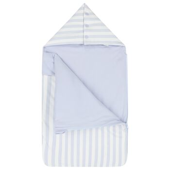 Baby Boys White & Blue Striped Logo Nest