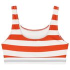 Girls Orange Striped Bikini, 1, hi-res
