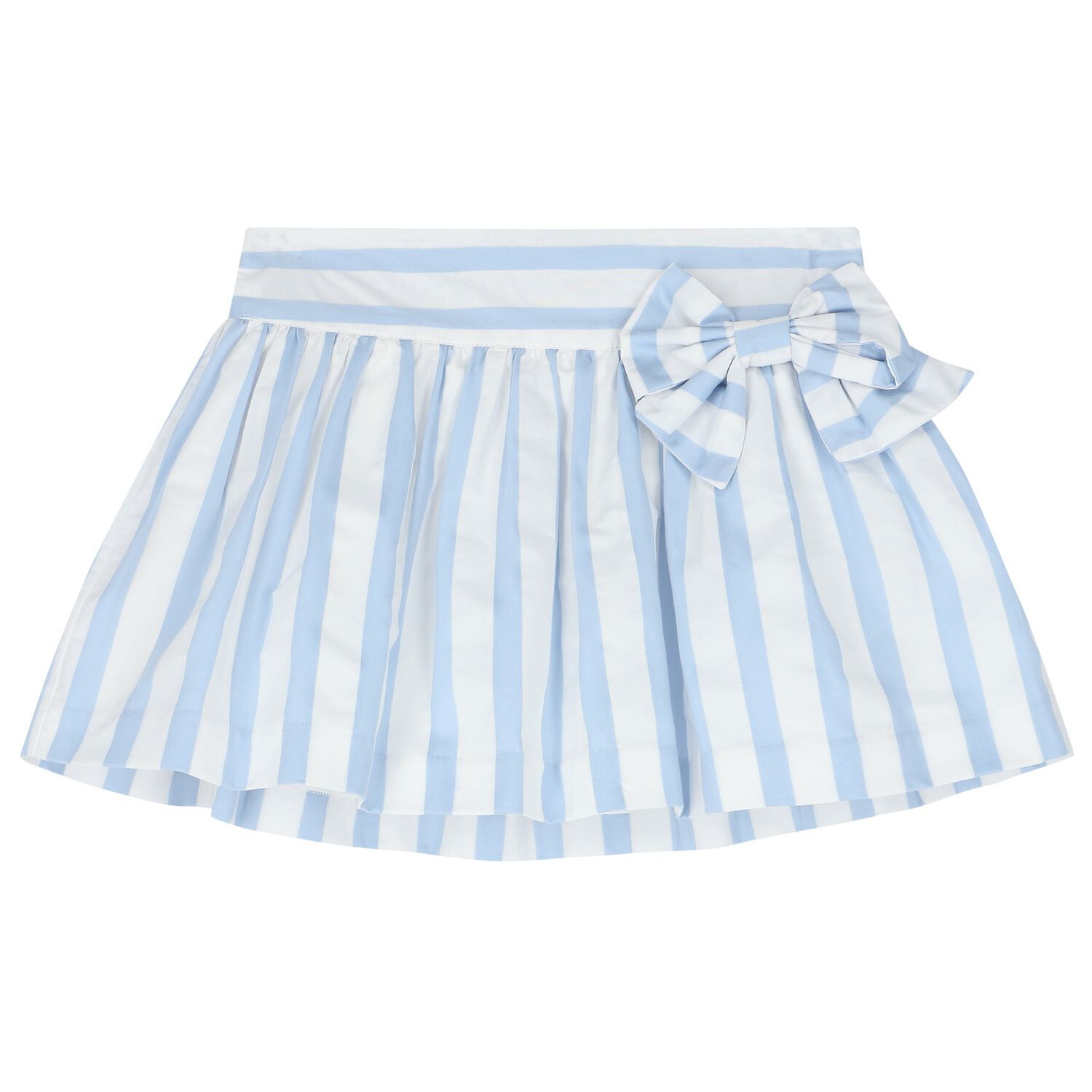 Girls White & Blue Striped Skirt, 1, hi-res