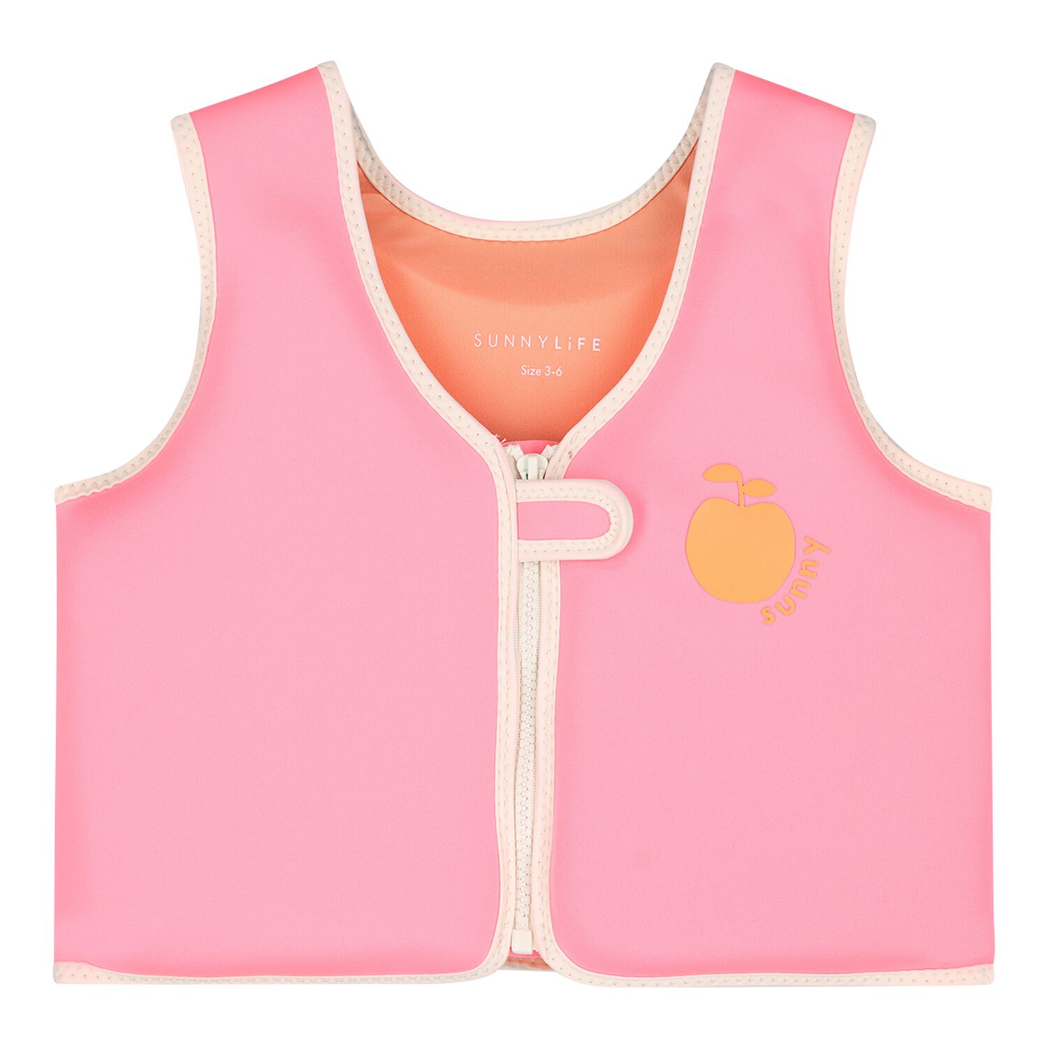 Girls Pink Fruit Swim Vest, 1, hi-res