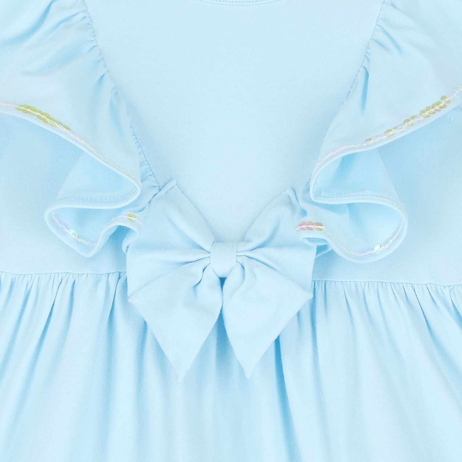 Baby Girls Blue Ruffle Dress, 1, hi-res image number null