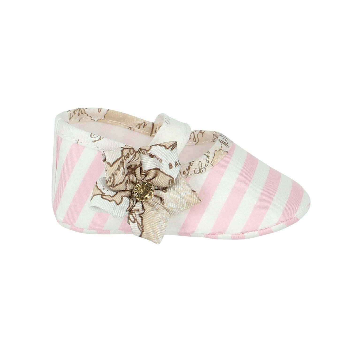 Baby Girls Pink & Ivory Geo Map Pre Walker Shoes, 1, hi-res