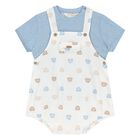 Baby Boys Blue & Ivory Dungaree set, 1, hi-res