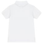 Boys White Logo Polo Shirt, 3, hi-res