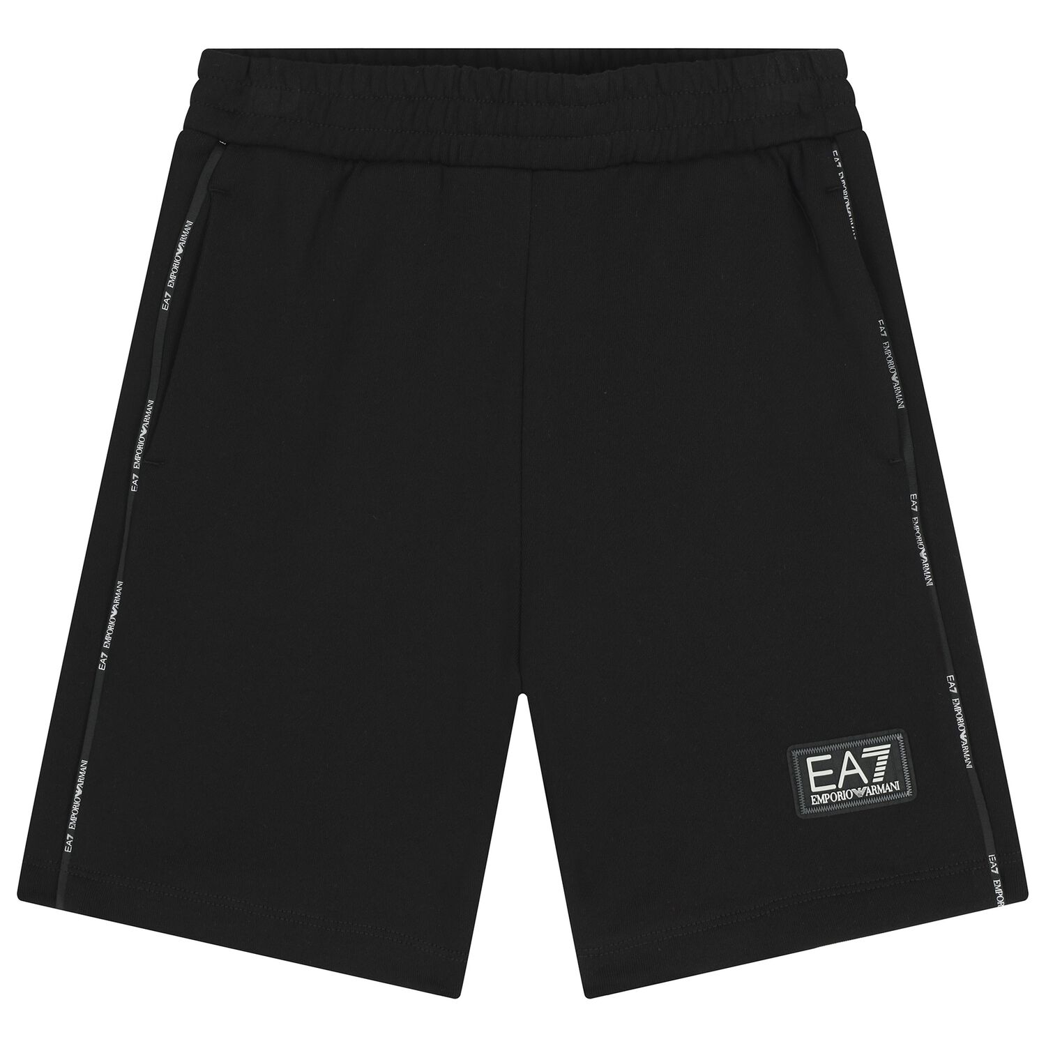 Boys Black Logo Shorts, 2, hi-res