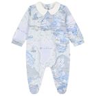 Baby Boys Ivory & Blue Geo Map Babygrow Gift Set, 1, hi-res