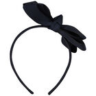 Girls Navy Blue Bow Headband, 2, hi-res