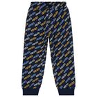 Boys Navy Blue Logo Joggers, 1, hi-res